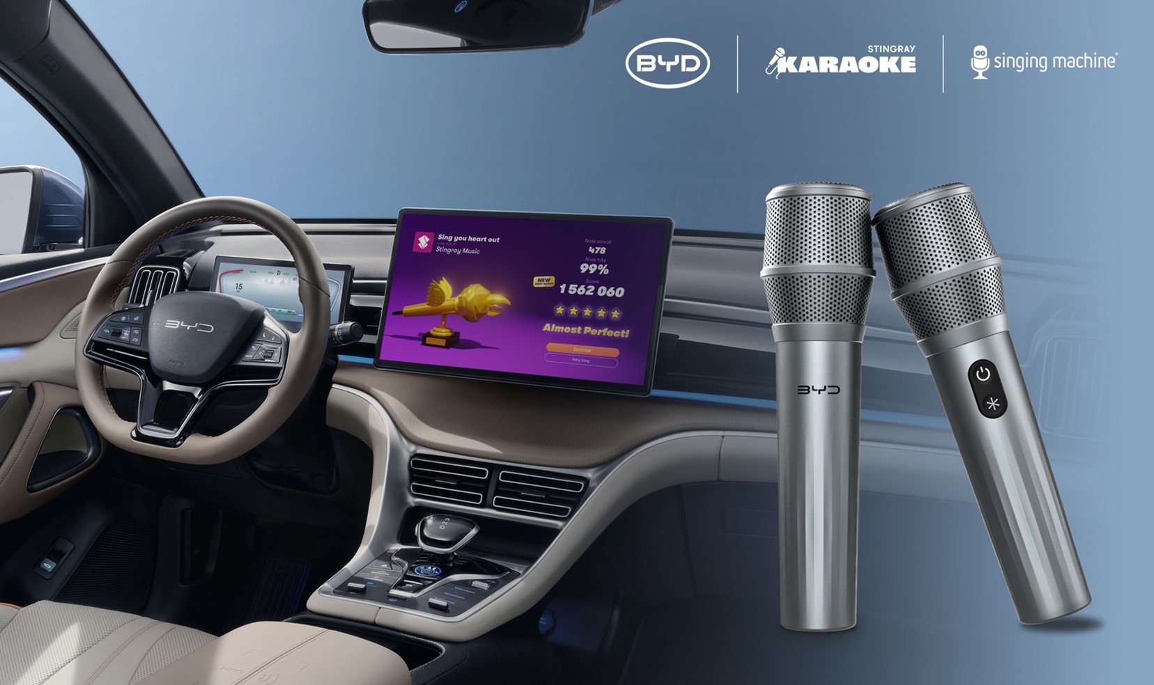 Microphones for karaoke in BYD cars