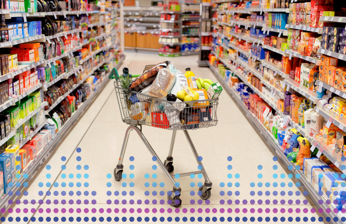 Full shopping cart in a store